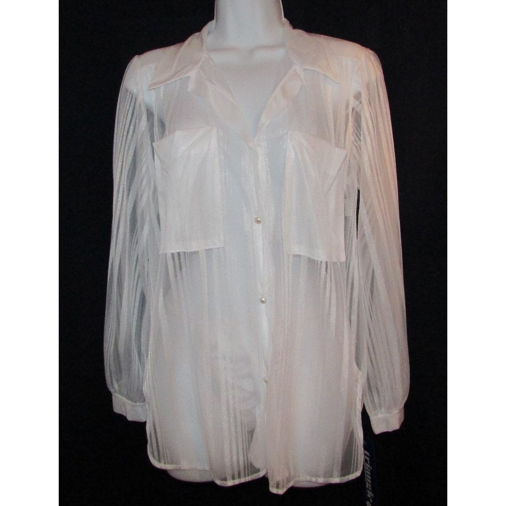 Sheer Nightshirt and Panty Set - White - S,M,L - NEW